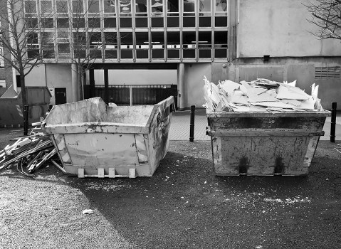 Construction site with cleared debris and waste management services