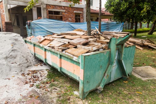 Waste collection process at a building site