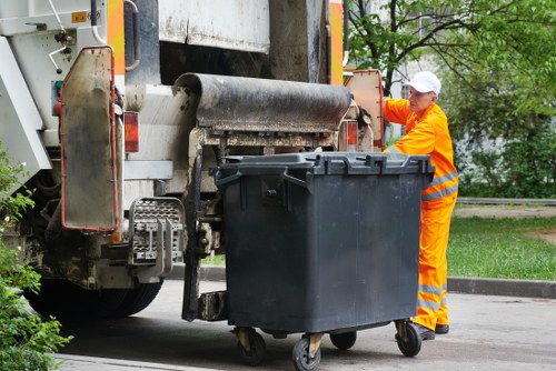 Residents participating in curbside recycling